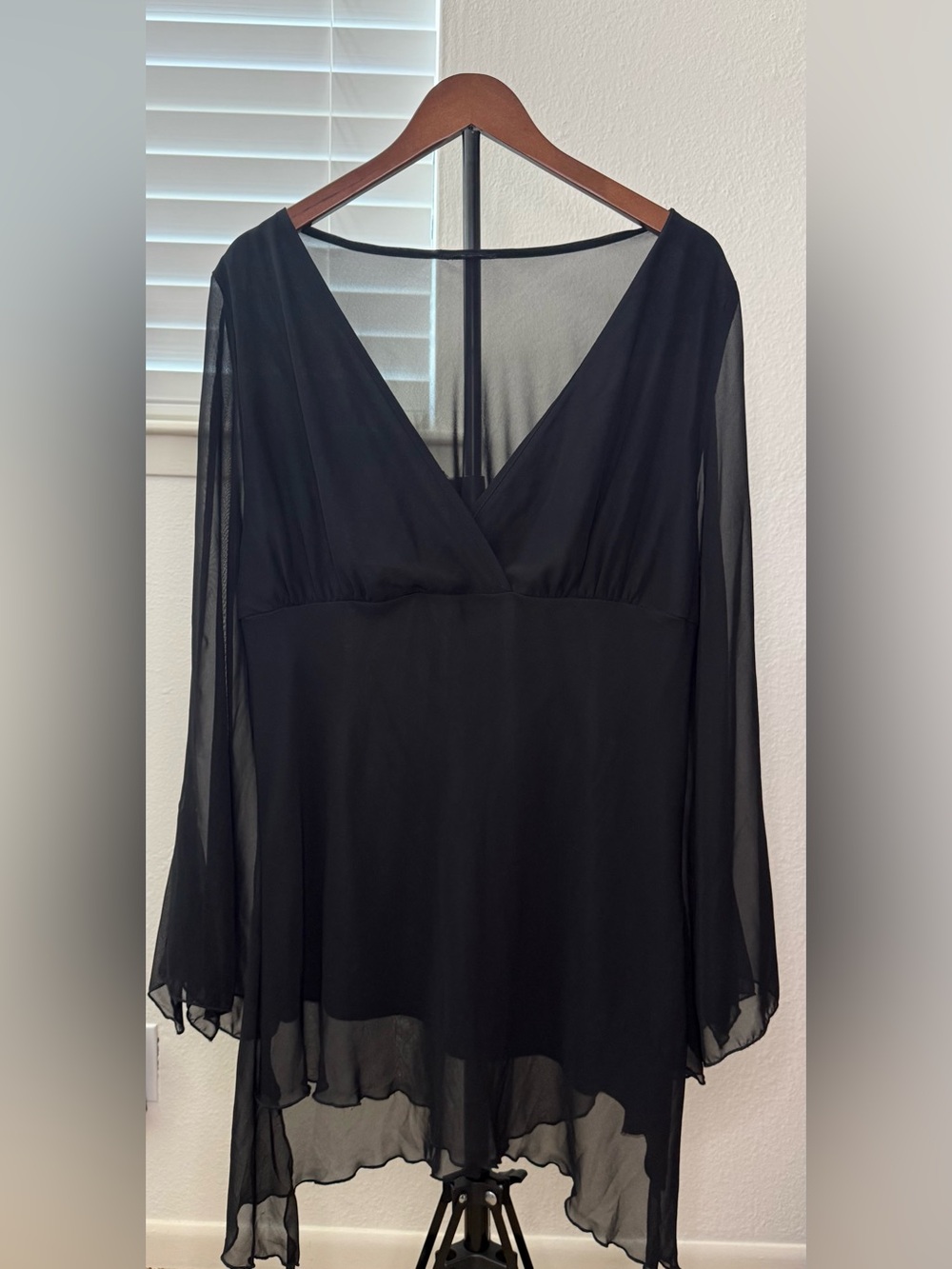 Vintage Hot Kiss Black Mesh Asymmetrical Dress